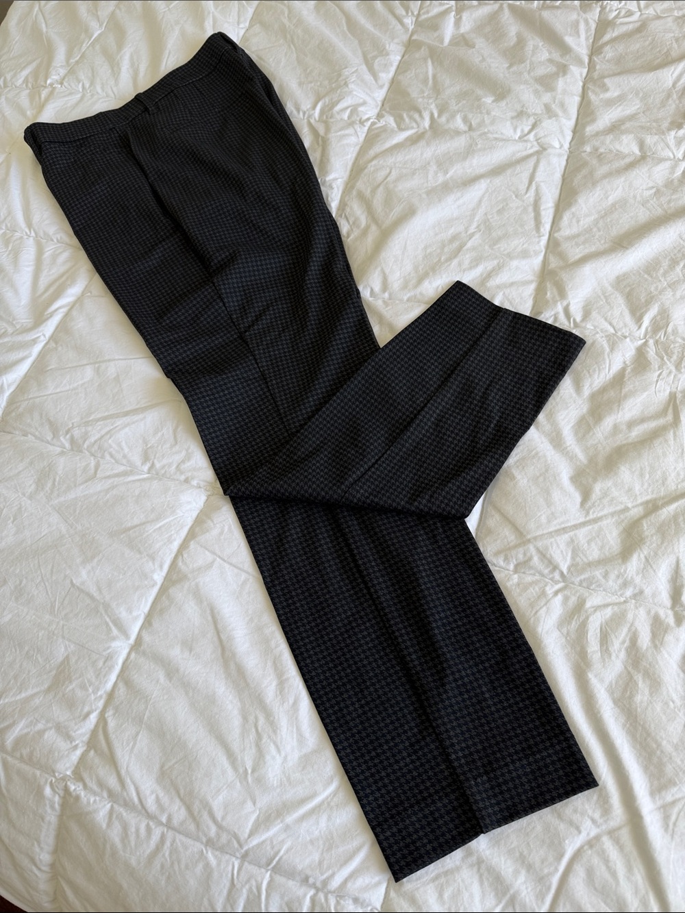 Women’s Black Micro Houndstooth Dress Pants